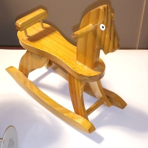 Collectable Memories Porcelain Doll "Jackie" W/Wooden Rocking Horse Vintage - Picture 10 of 14